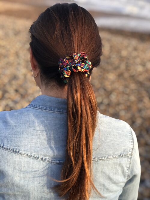 Pure Silk Scrunchie Hair ties - various Liberty of London printed 100% silk - Bright Jewel