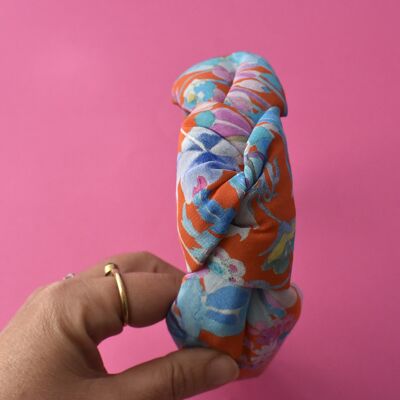 Luxury Silk Knot Alice band - Liberty of London Artist Spring Proposal crepe