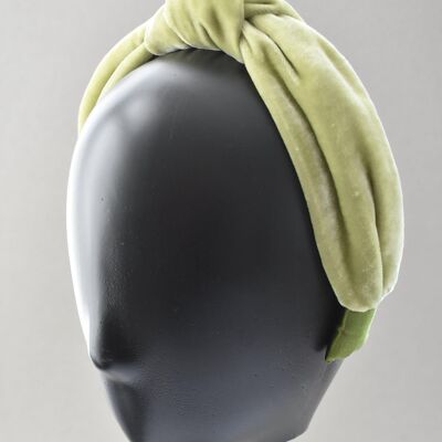Classic Knot Stirnband - Lime Green Silk Velvet
