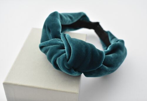 Classic Knot headband - Teal Silk Velvet