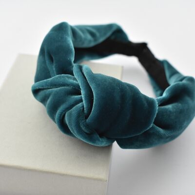 Classic Knot headband - Teal Silk Velvet