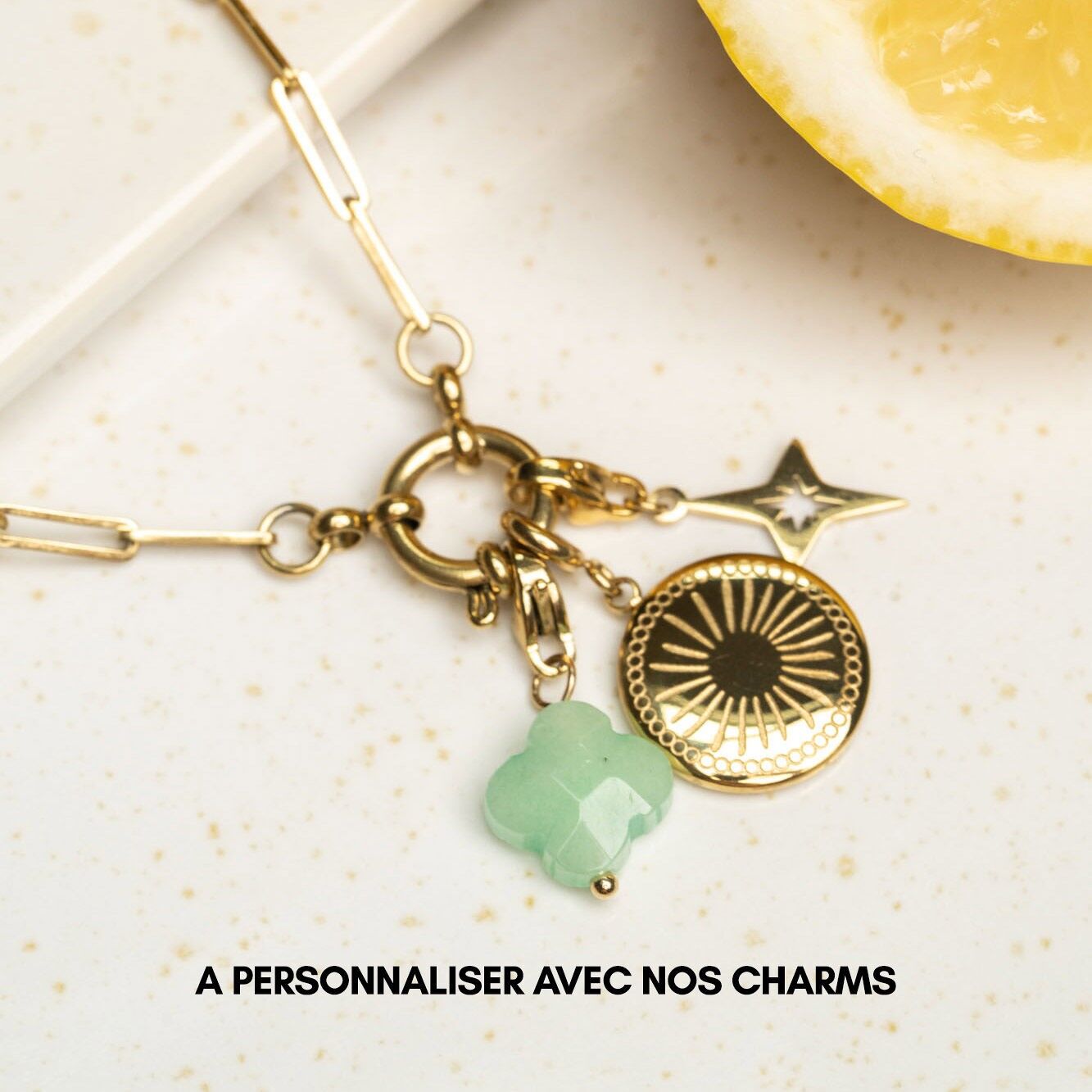 Malita-Halskette – rechteckiges Netz und Bojenverschluss