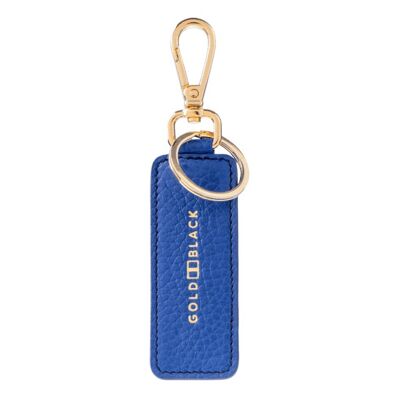 Key ring leather with nappa embossing, blue