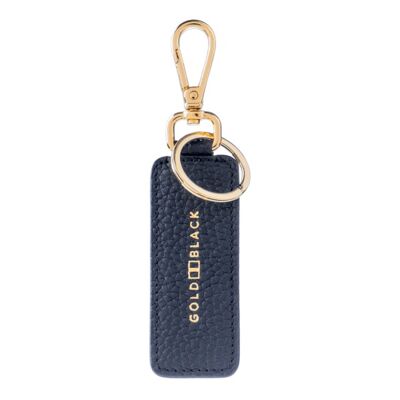 Key ring leather with nappa embossing, black