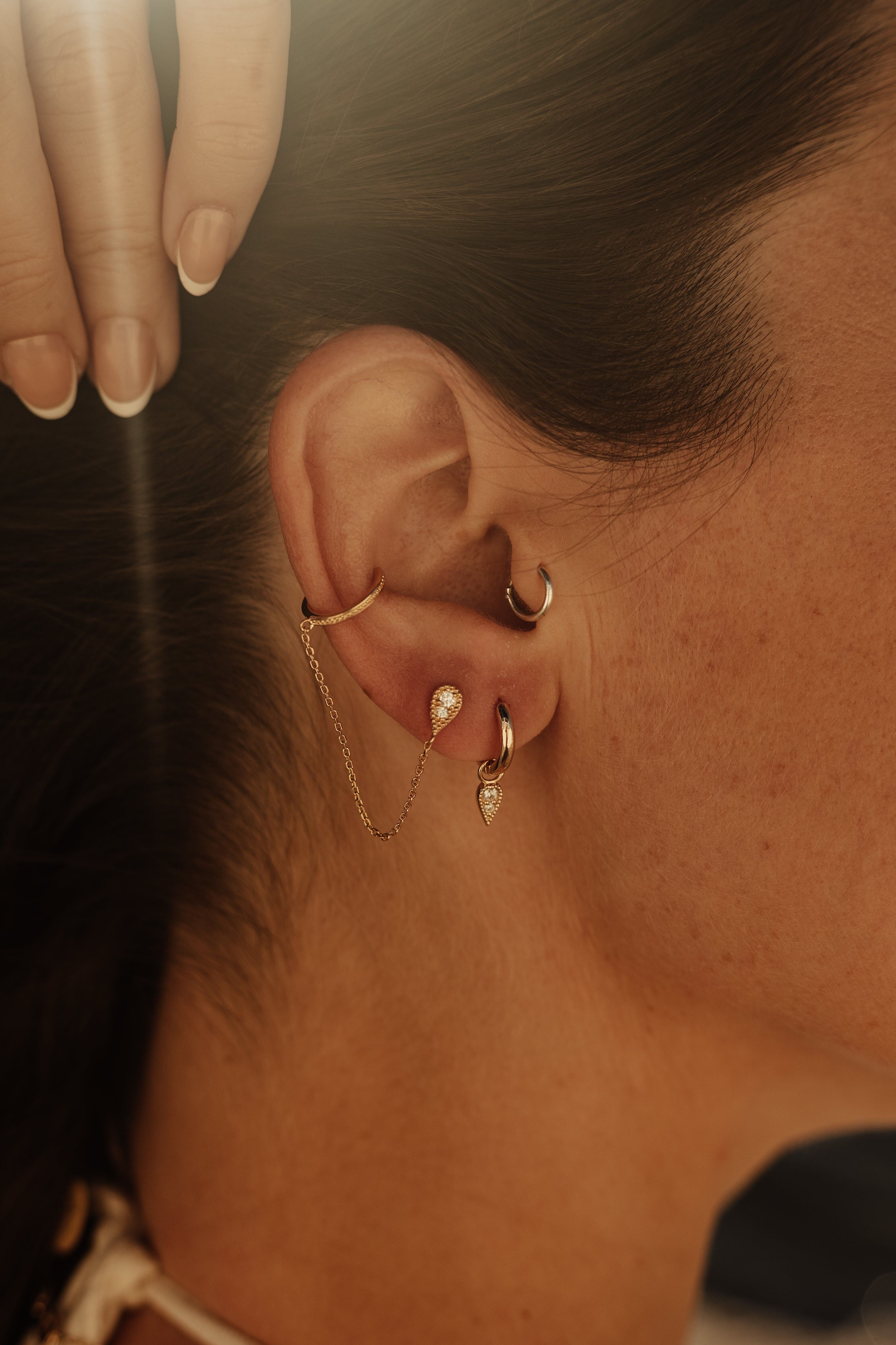 Joyas con orejas de púas: oro o plata