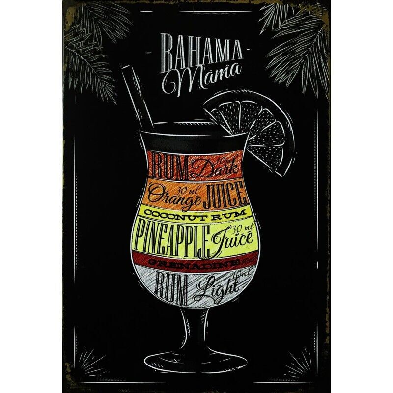 Insegna in metallo per cocktail Bahama Mama