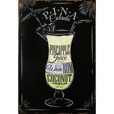 Pina Colada metal sign