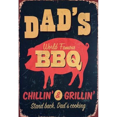 DAD BBQ metal sign
