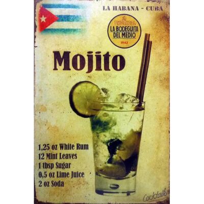 Mojito Cuba metal plate
