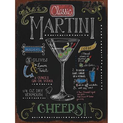 Plato metálico clásico de Martini
