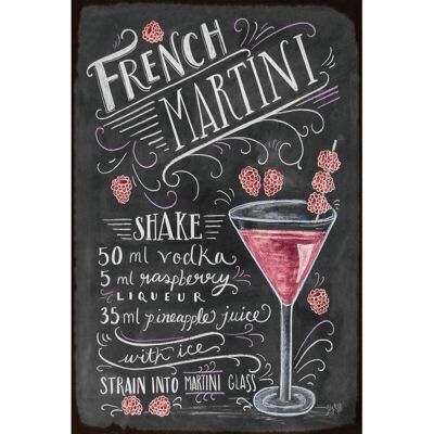 Plaque métal French Martini