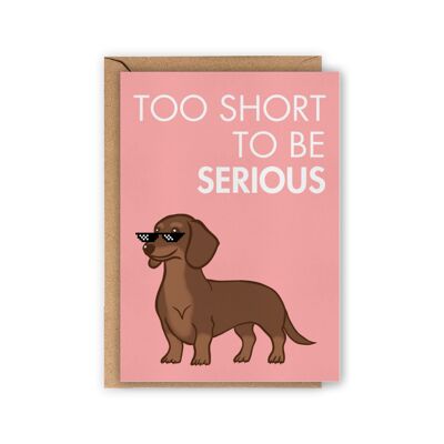 Too short to be serious card - Dachshund