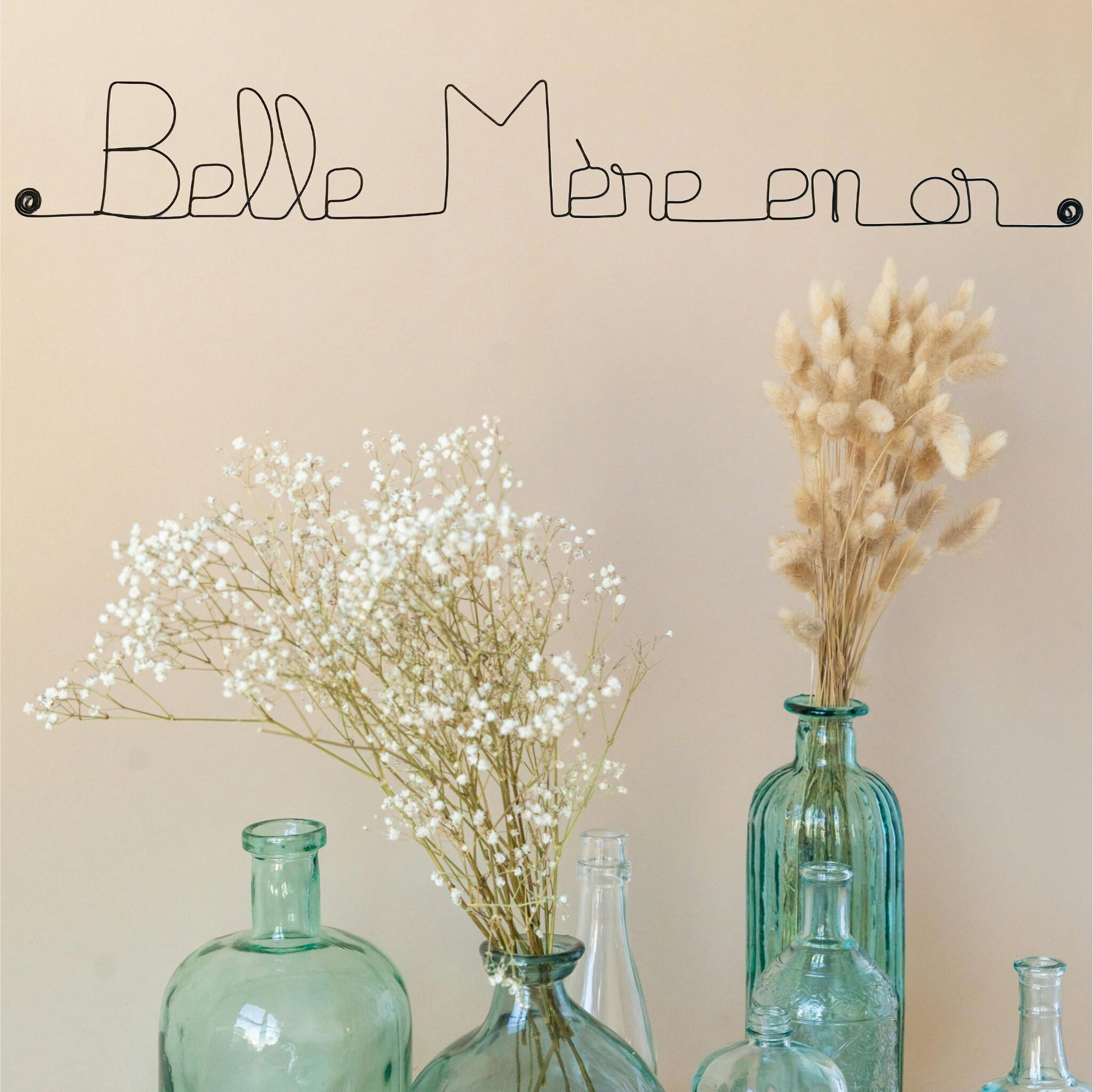 "Goldene Schwiegermutter" Draht-Wanddeko - Pinnbar - Wandschmuck