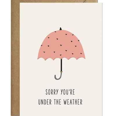 Sorry You're Under The Weather | Get Well Soon Card
