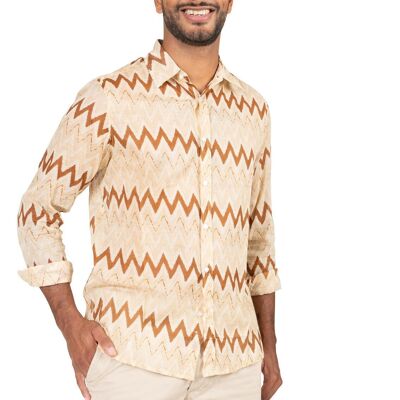 Camicetta da uomo "ZAG Beige Dulce", maniche lunghe, cotone (S, M, L, XL)