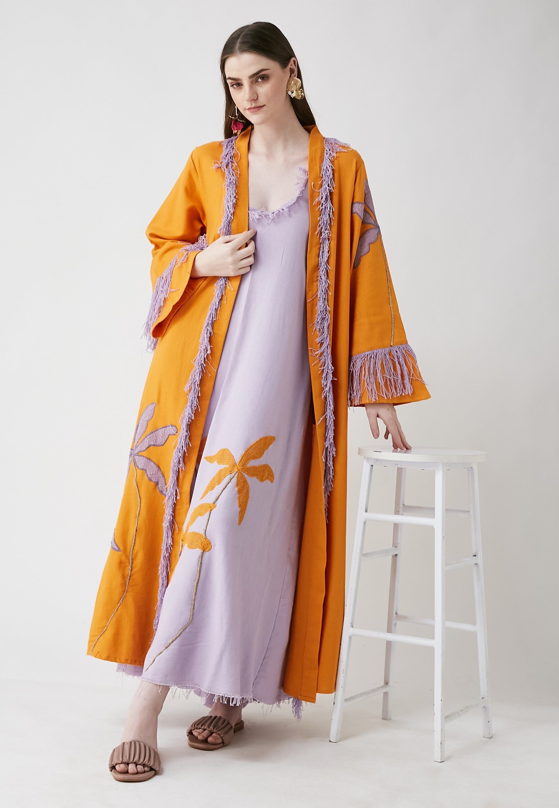 Kimono arancione lungo Horizon