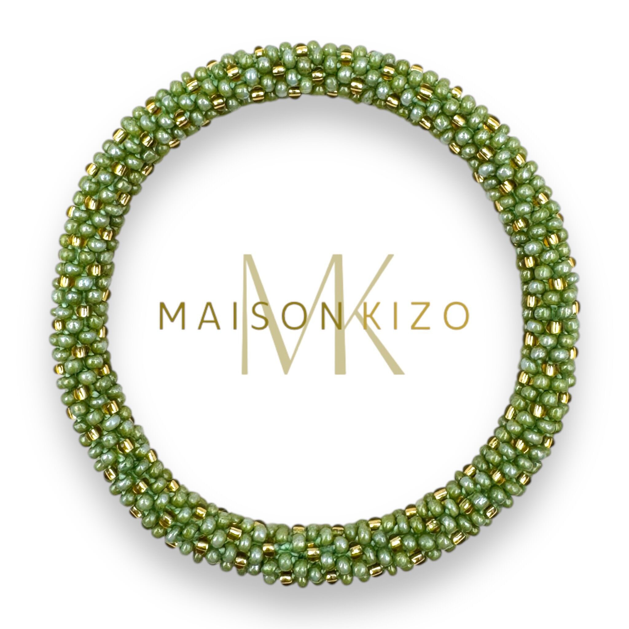 Nepalese Bracelet Khaki and Gold E15