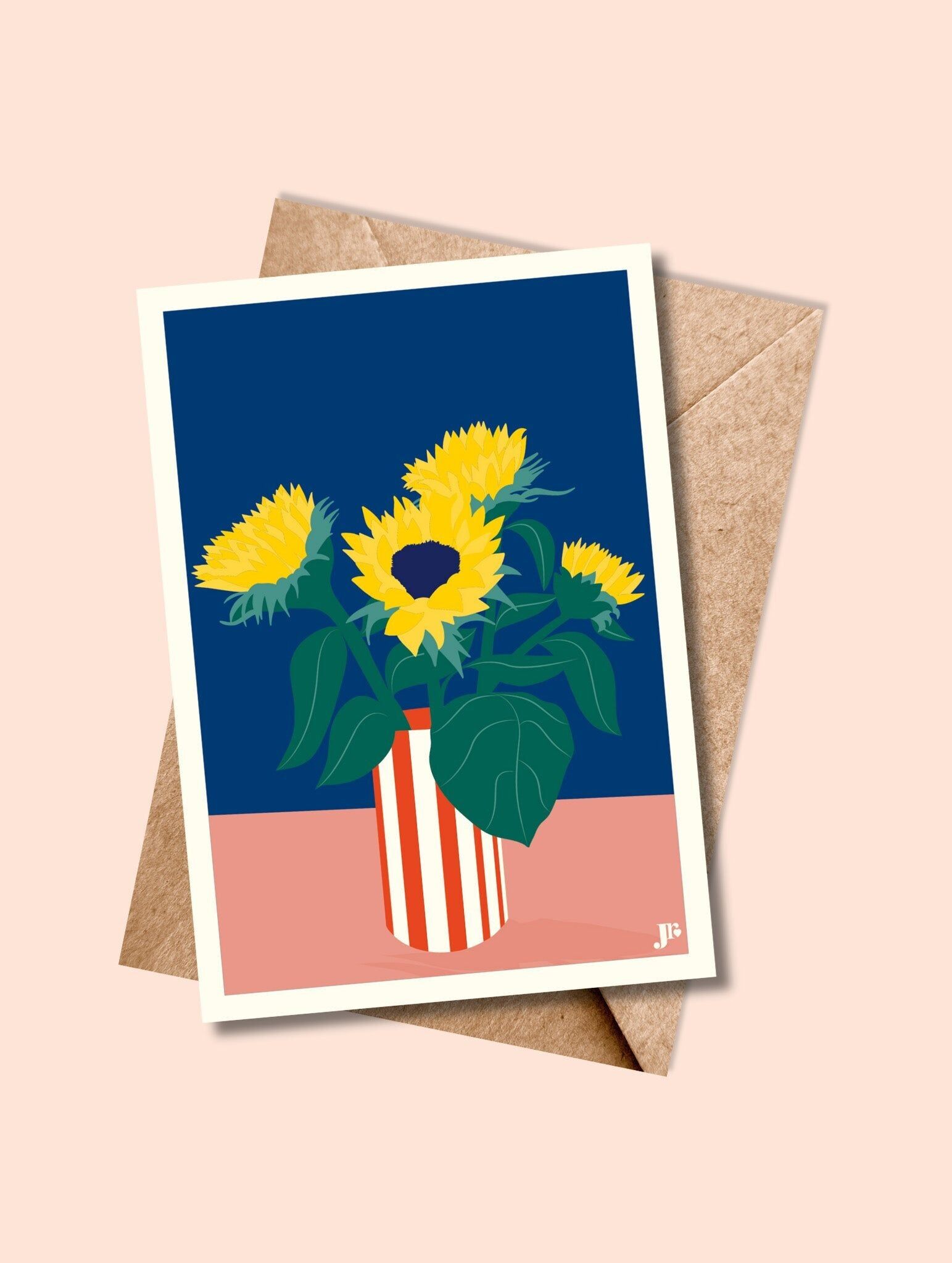 Postcard SUNFLOWERS - Illustration 10x15cm