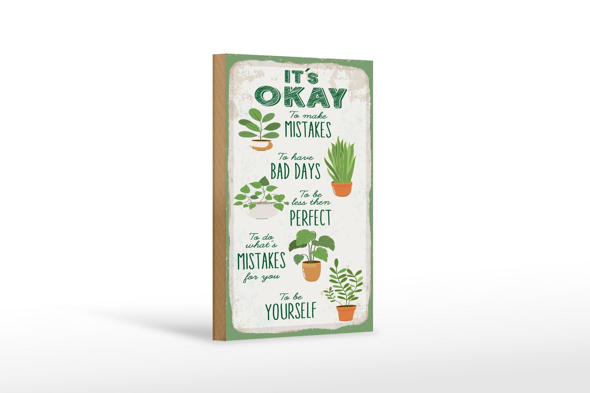 Holzschild Spruch 12x18 cm It is ok to make mistakes Deko Schild