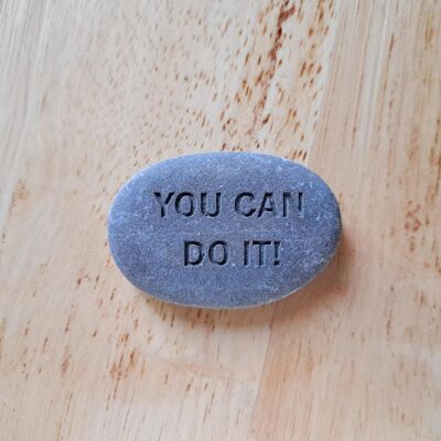 Pisapapeles Rock Pocket con mensaje motivacional "Puedes hacerlo"