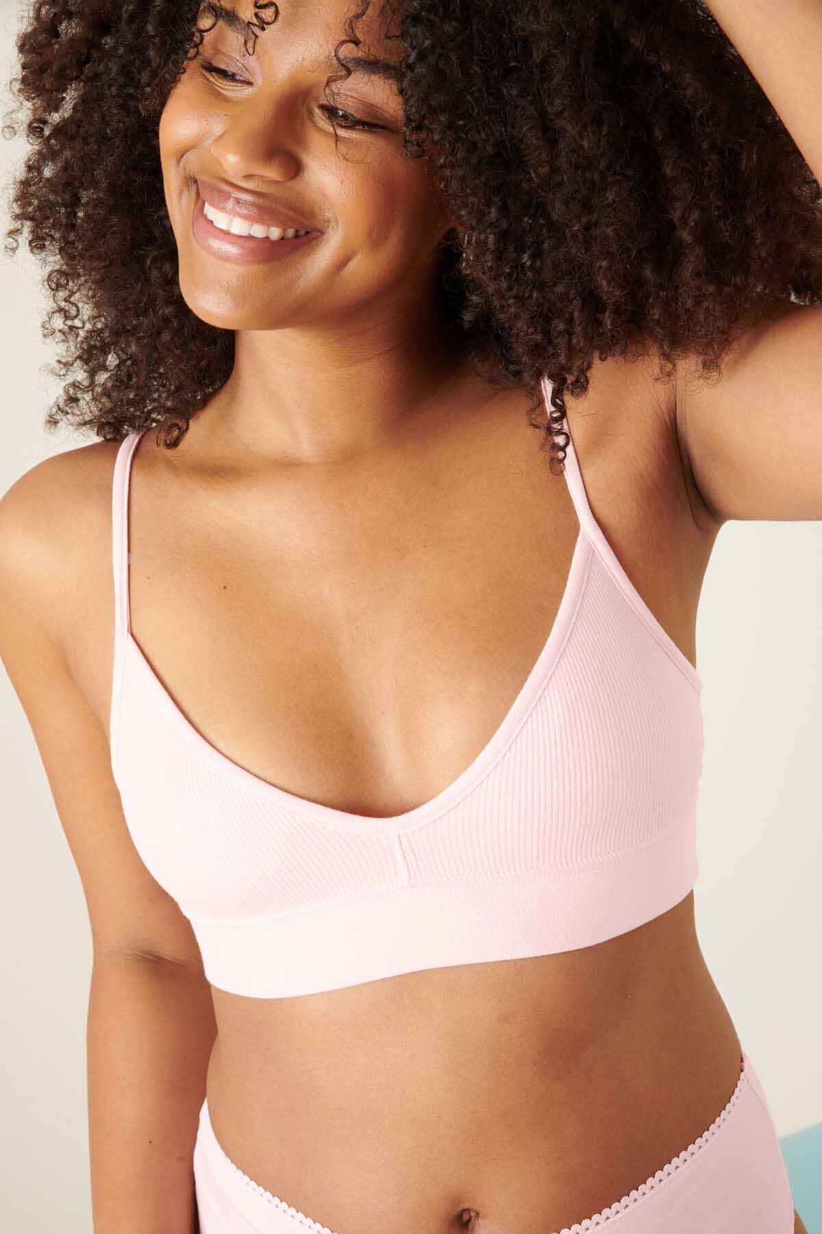 Bralette in cotone biologico - Rosa cipria