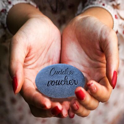 Cuddle Voucher Fun Message Stone Thoughtful Pocket Hug Paperweight Gift