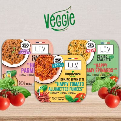Assortiment découverte de plats cuisinés de konjac & avoine, faibles en sucres et sans gluten VEGGIE