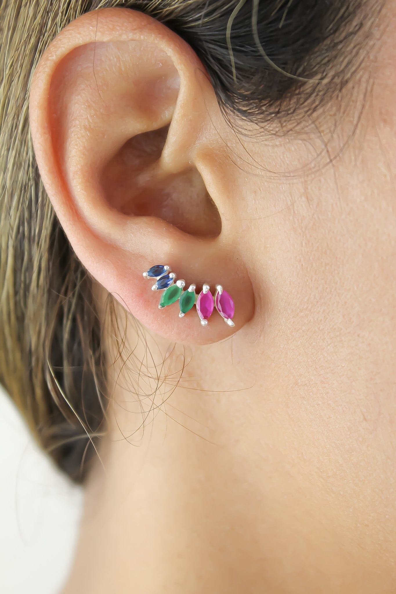 Orecchini a forma di gradino in argento