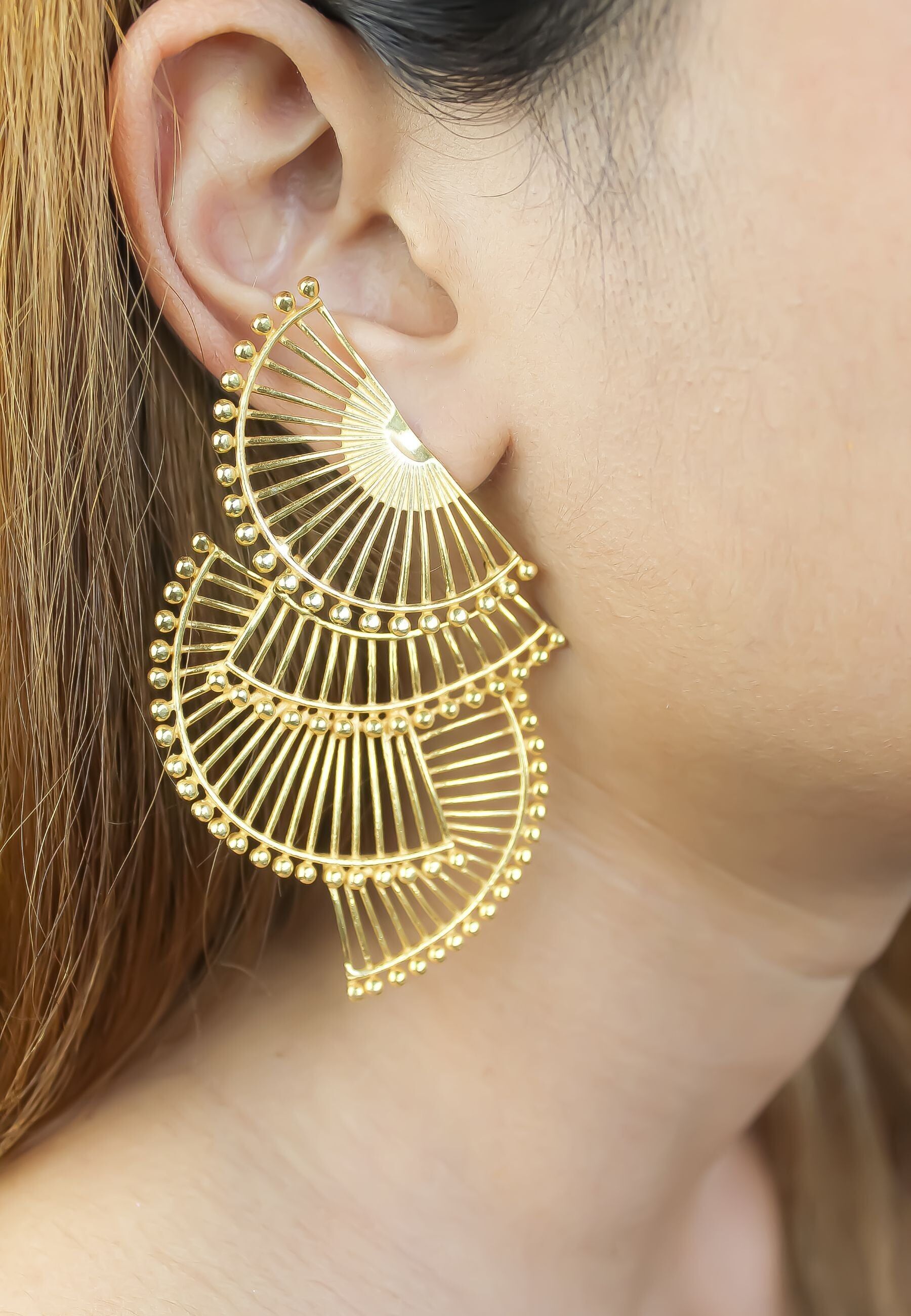 Pendientes Tri-abanico