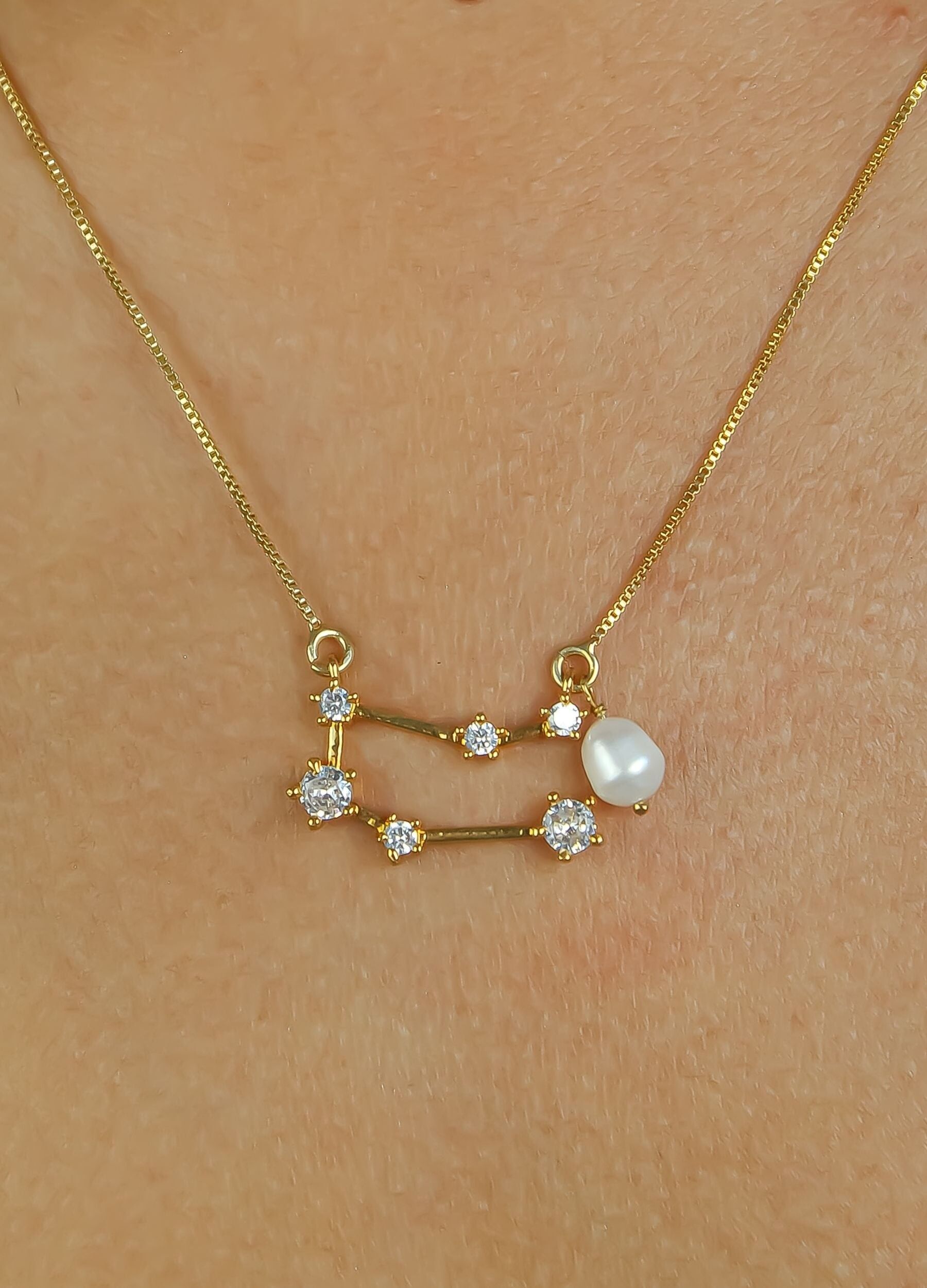 Collana con stella e segno zodiacale Gemelli