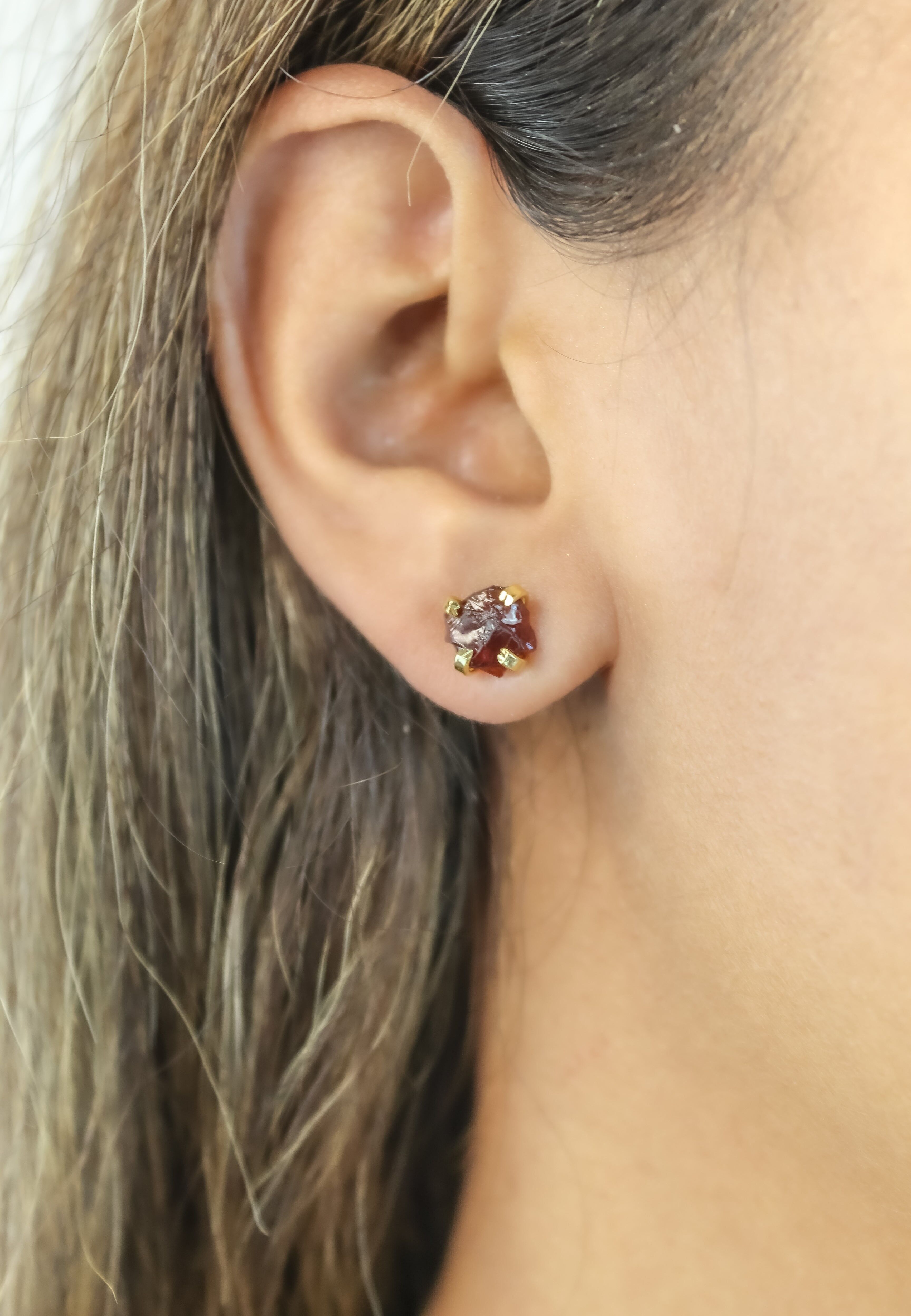 Boucles d'oreilles avec pierre de naissance