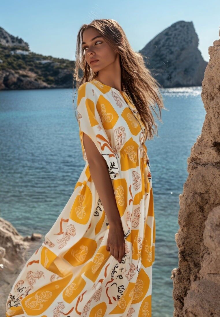 Abito caftano Amaris Oyster