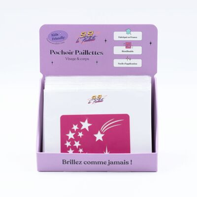 Paquete de plantillas de maquillaje con brillantina