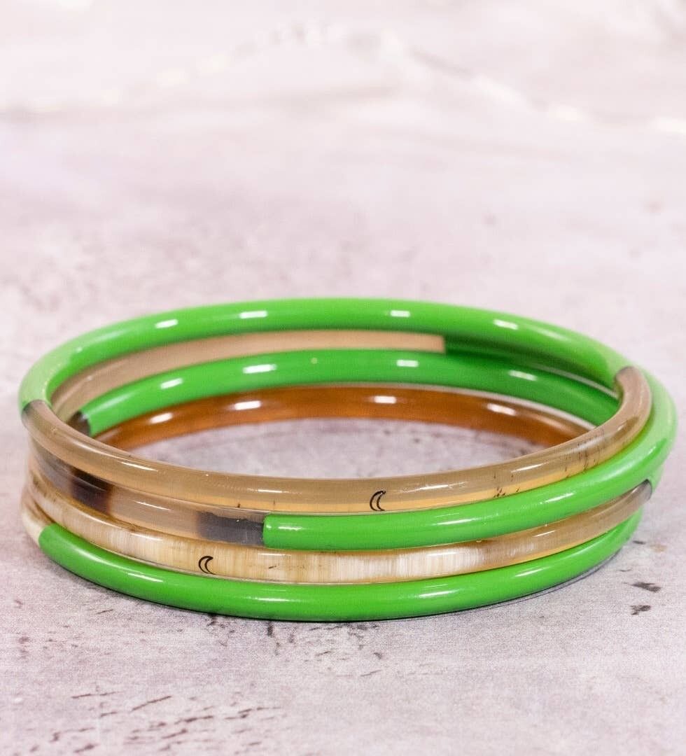 1 Bracelet Lune Vert vif n°11 - 3 mm