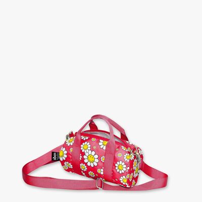 Petit week-end recyclé SMILEY Flowers Framboise
