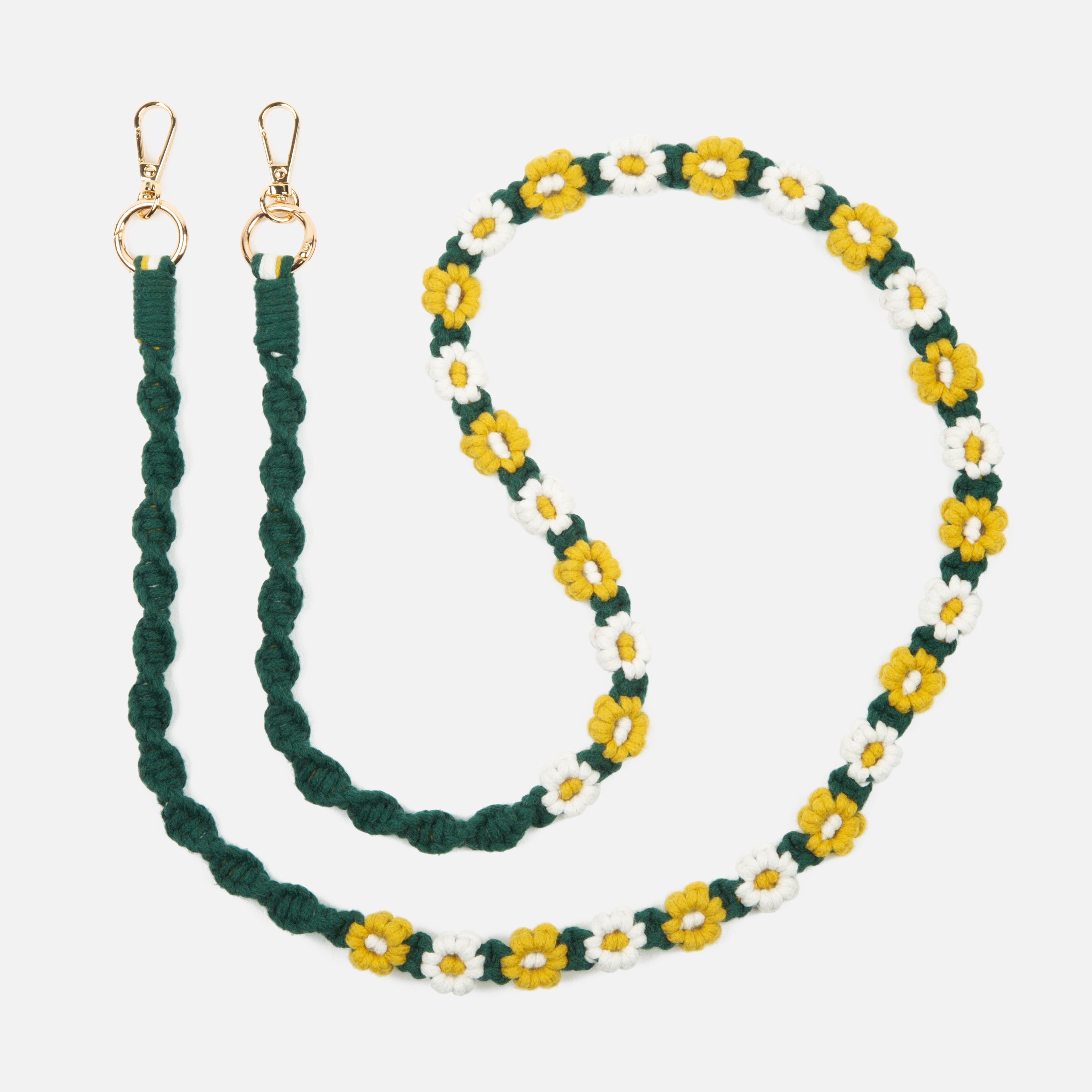 Bandoulière Tressé Fleur Jaune - Charlot Paris