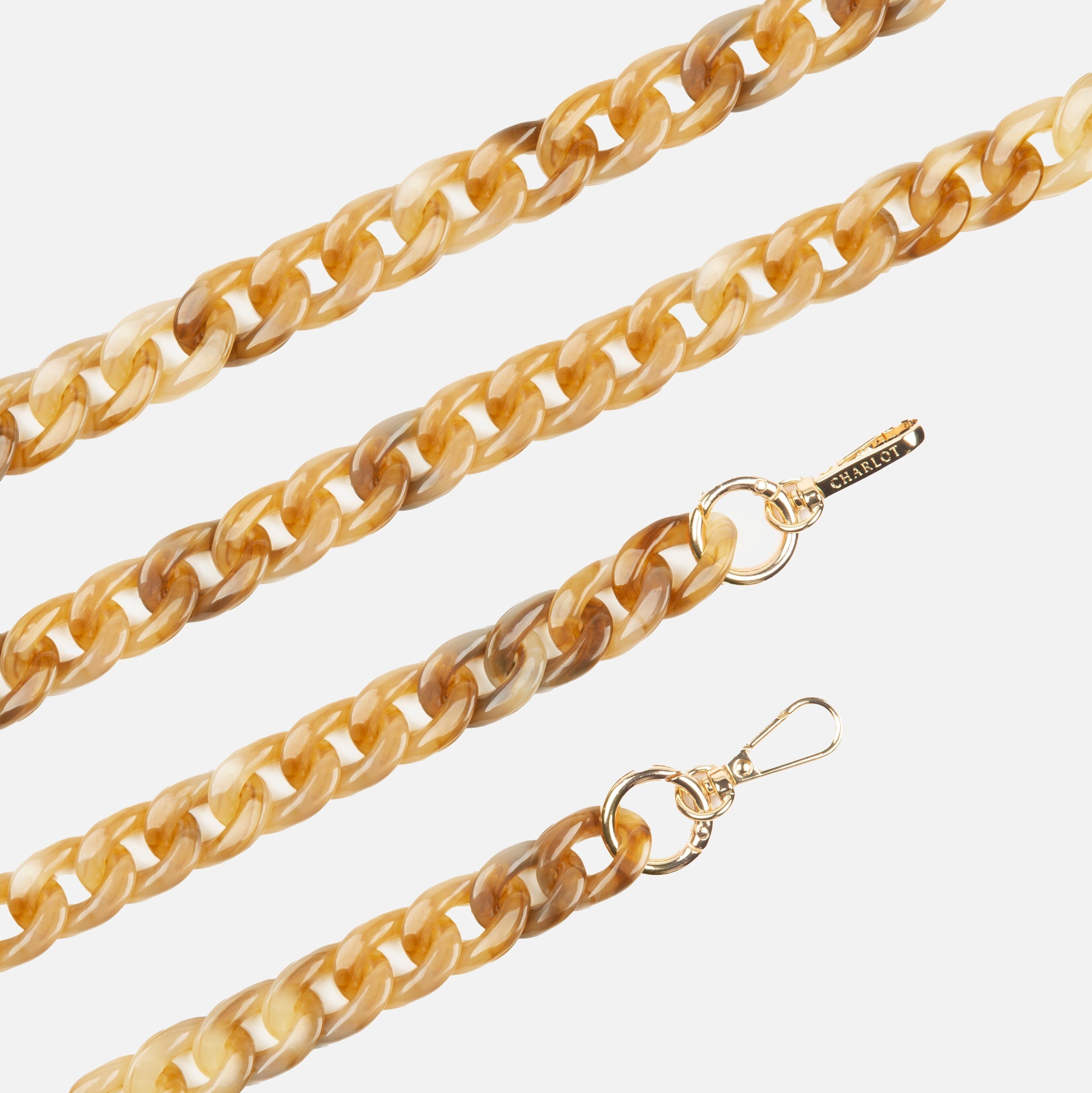 Ella Fine Hazelnut Chain Shoulder Strap - Charlot Paris