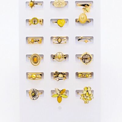 Paquete de 18 anillos de acero - amarillo