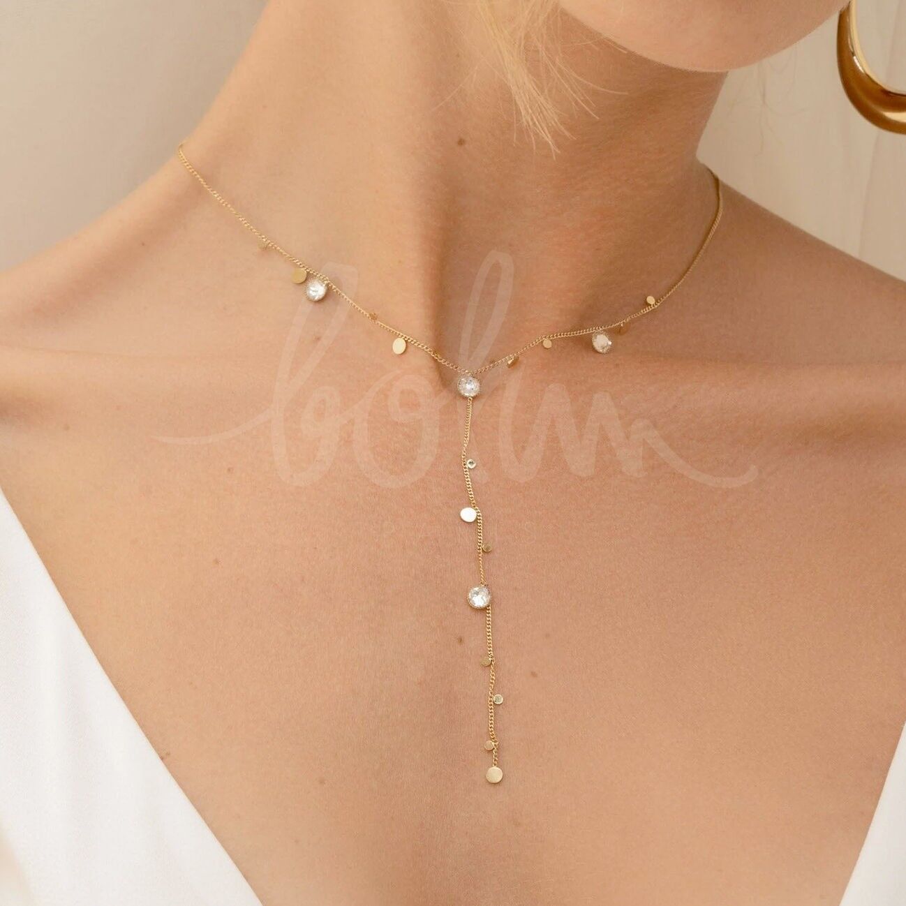 Khalissa Y Goldkette – Verziert mit Swarovski®-Kristallen PP20