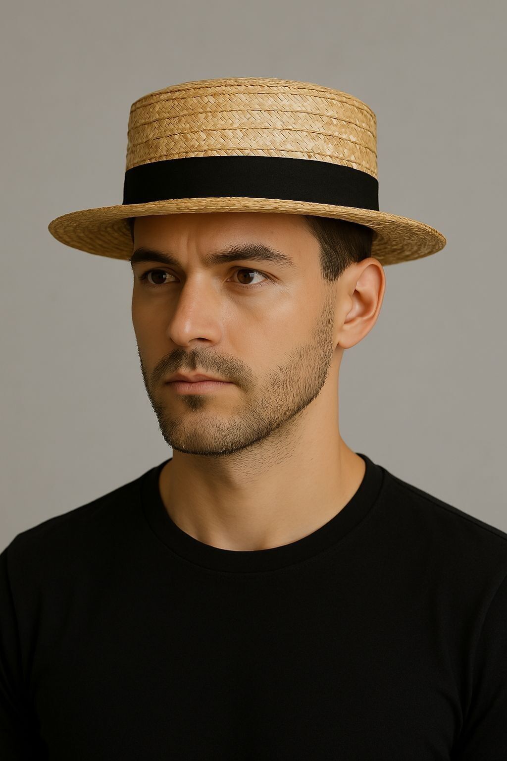 Cappello da barcaiolo JLM-1 "stile rafia" in carta intrecciata