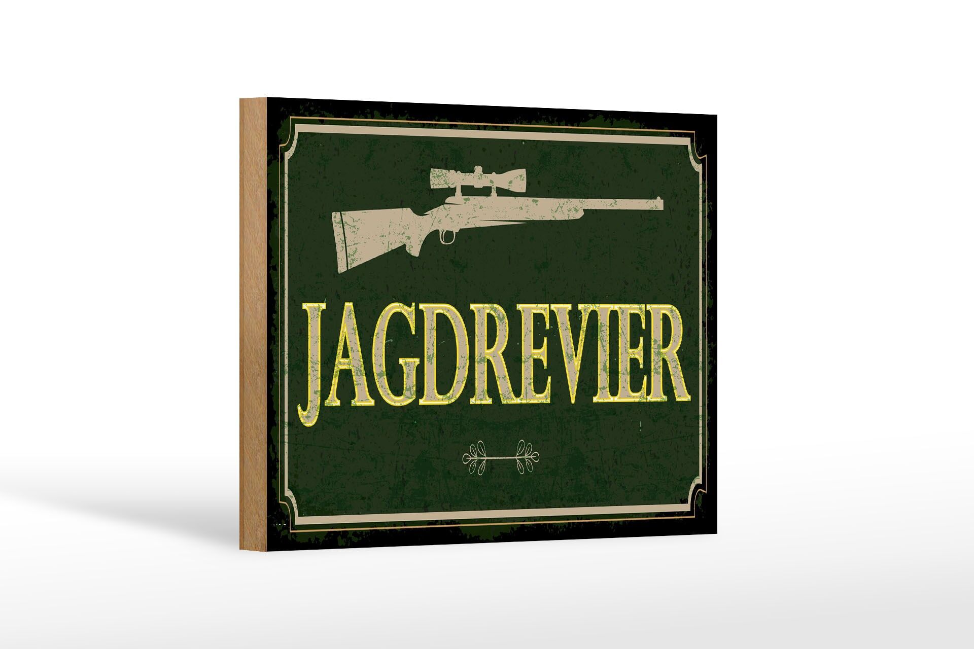 Panneau en bois avis 12x18 cm zone de chasse fusil de chasse panneau décoratif