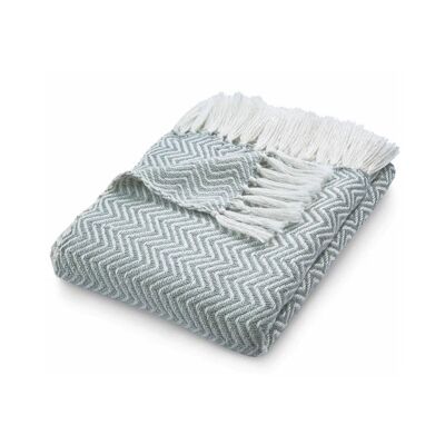 Tappeto Hug Rug intrecciato a spina di pesce grigio cielo
