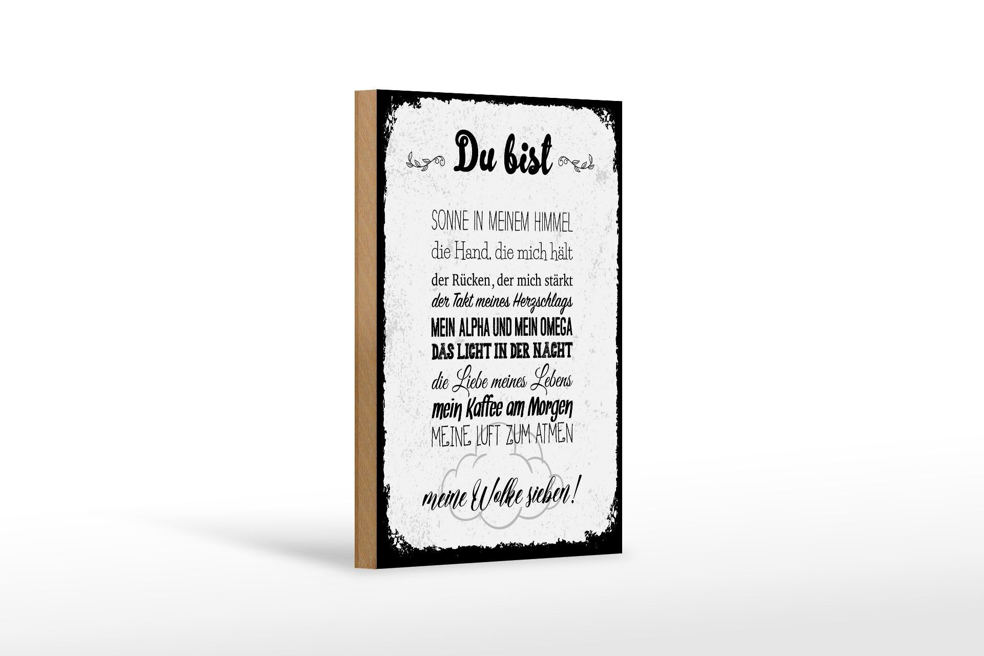 Holzschild Spruch 12x18 cm Du bist 10 liebevolle Vergleiche Deko Schild