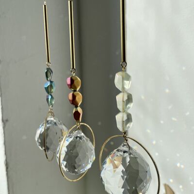 Suncatcher Rocks or/attrape-lumière/cristal de fenêtre/prisme