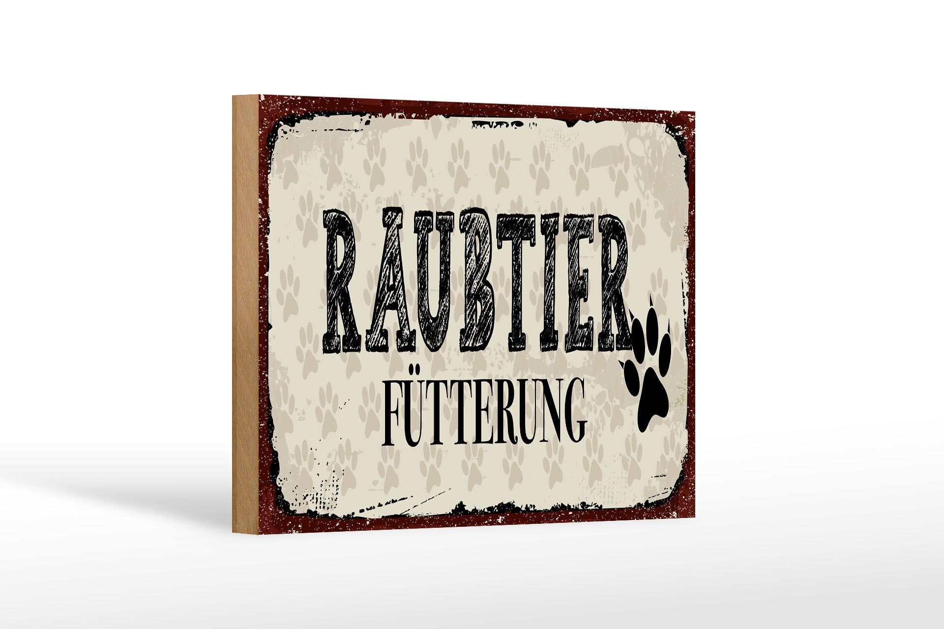 Panneau en bois 20x30 cm avec inscription « Prédateur en train de manger »