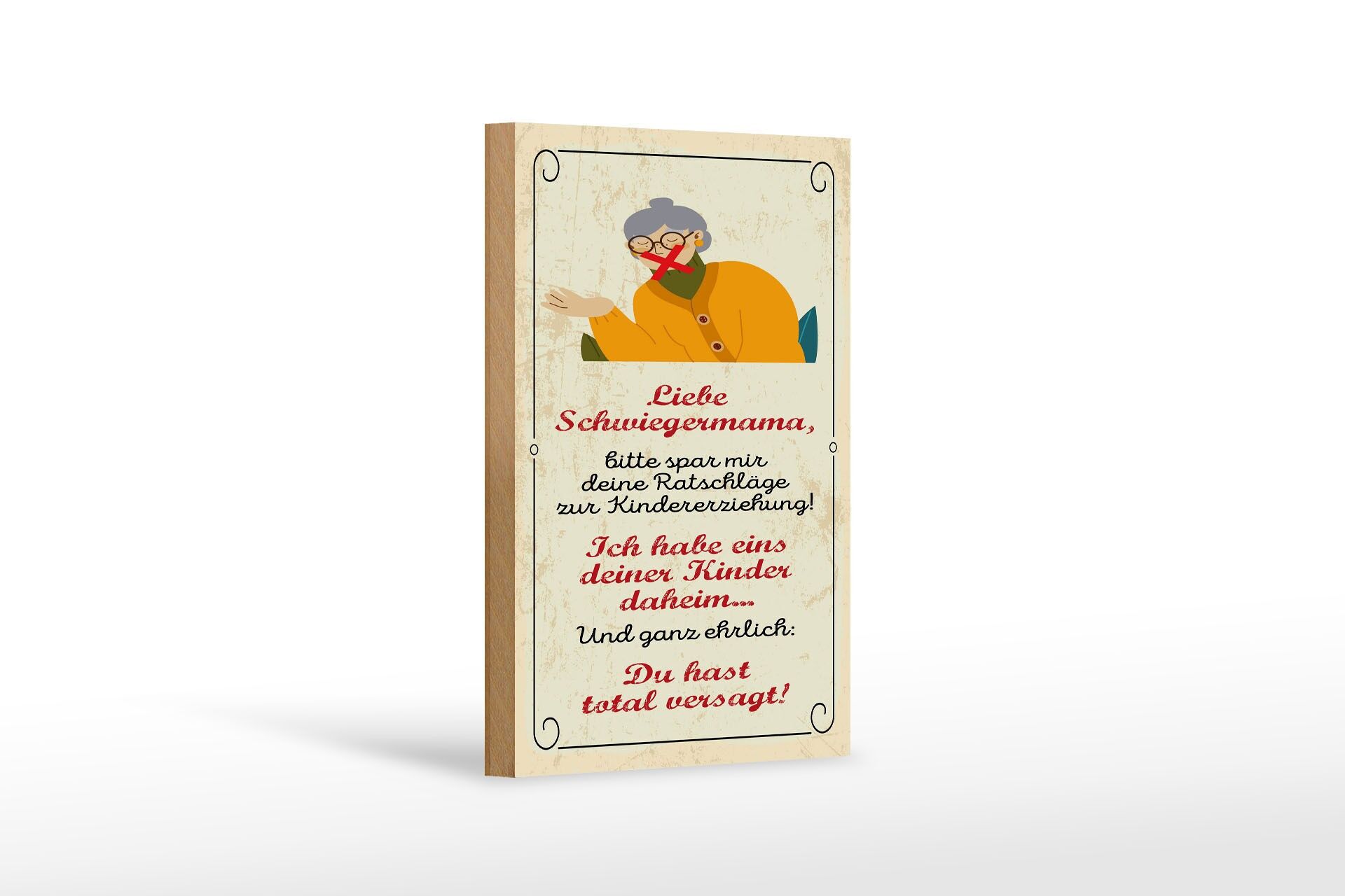 Holzschild Spruch 20x30 cm liebe Schwiegermama spar mir deine Ratschläge Schild