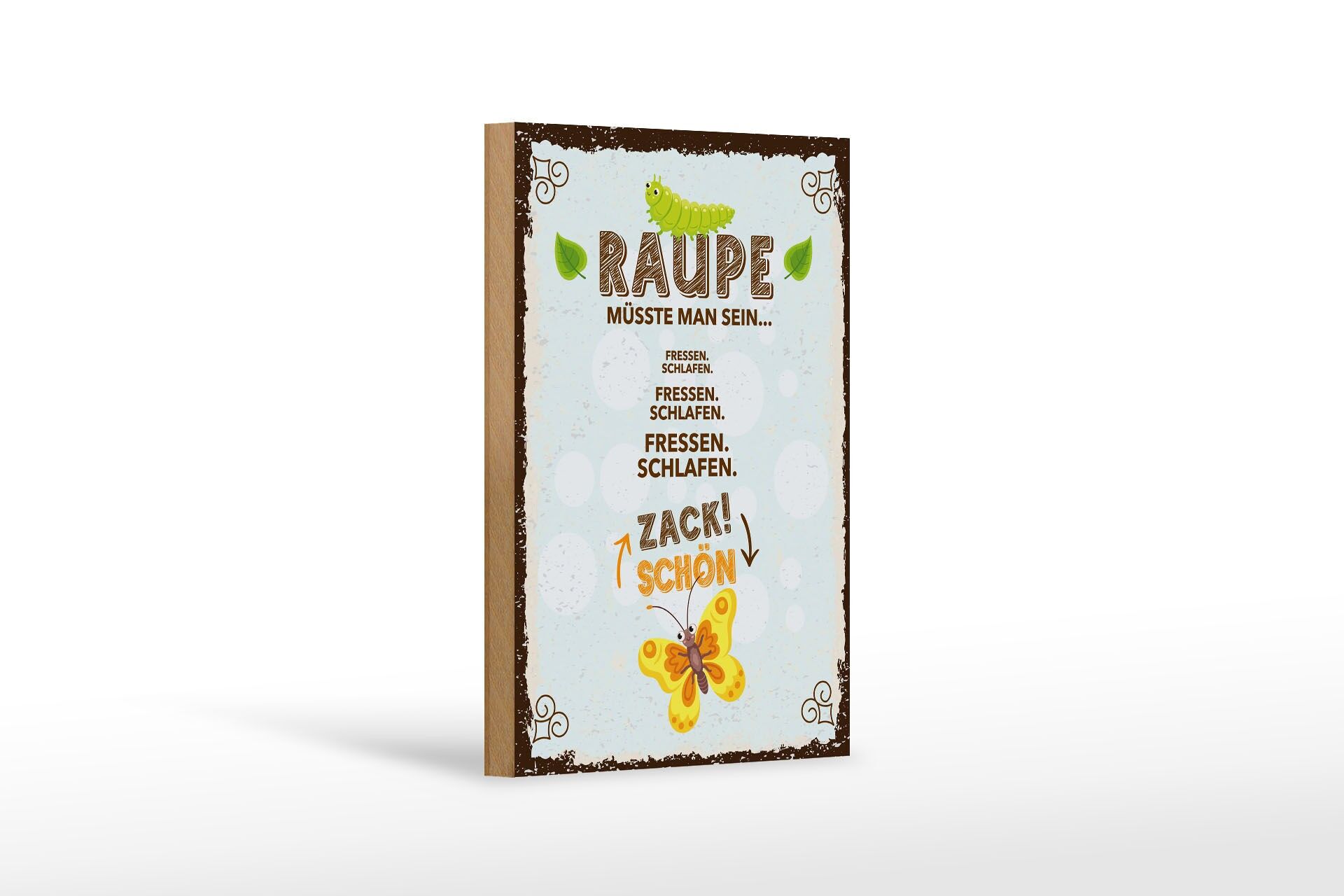 Panneau en bois 20x30 cm avec inscription chenille que tu devrais manger en train de dormir panneau décoratif
