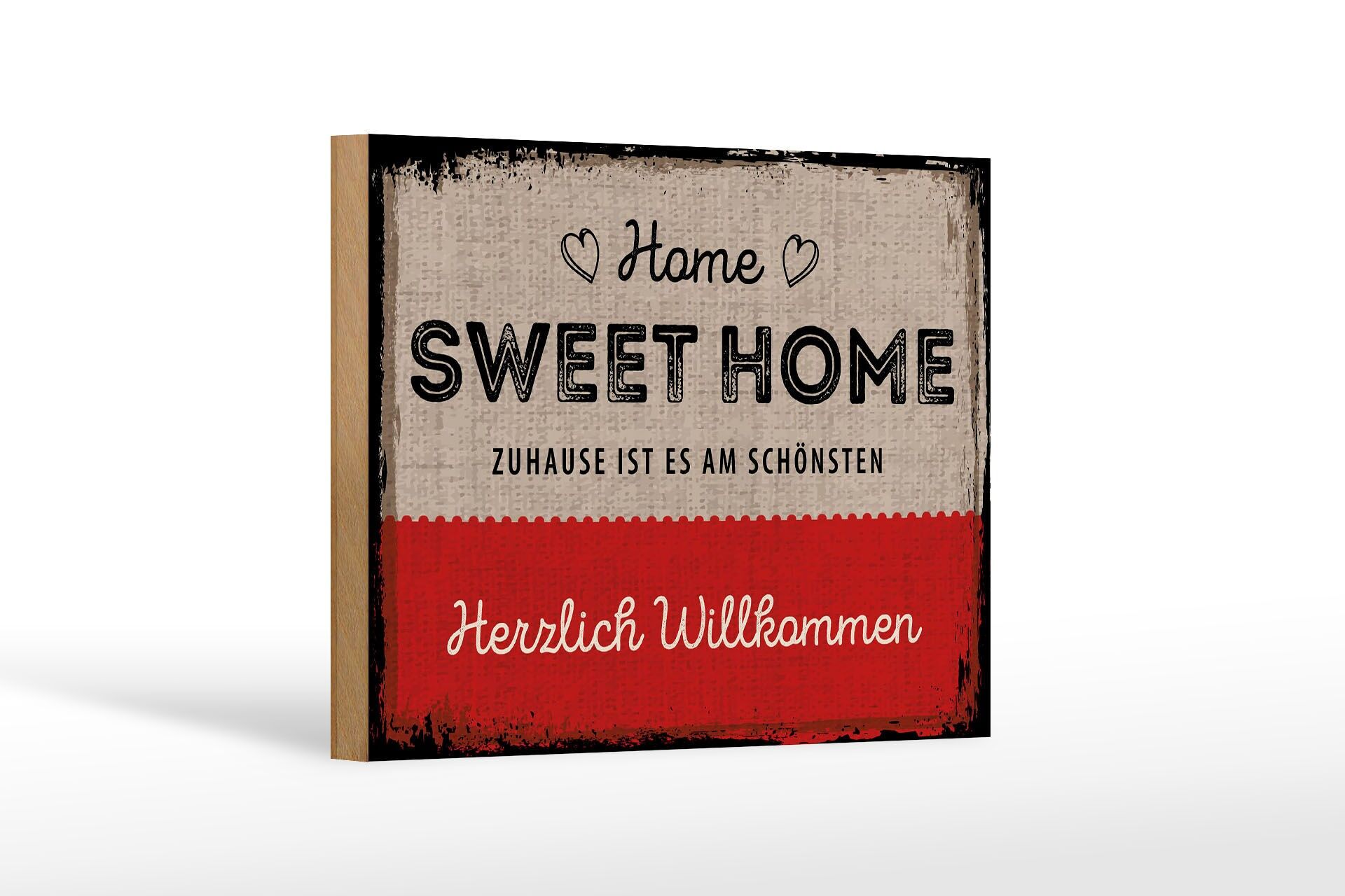 Wooden sign saying 20x30 cm home sweet home welcome decoration sign