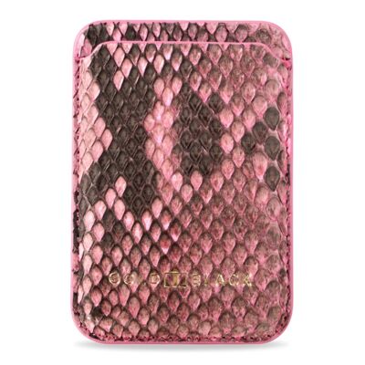 Portafoglio MagSafe per iPhone - Pelle di pitone rosa fucsia