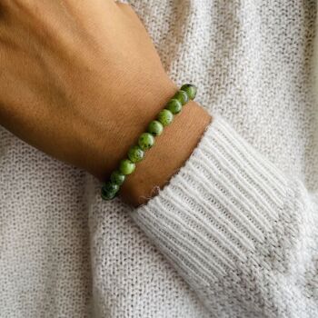 Bracelet Elastic'Perles Jade Verte 2